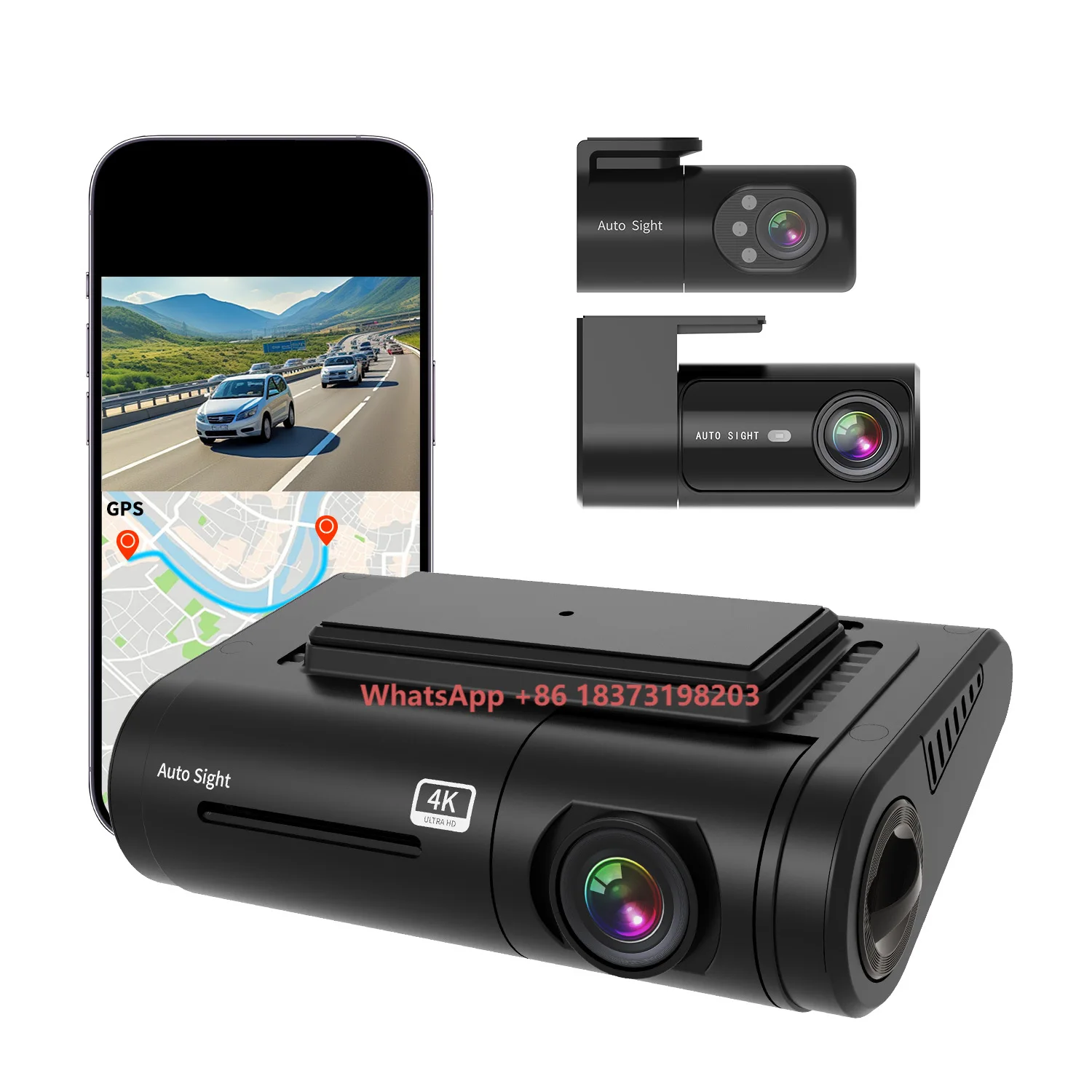 

Car Front 4K Rear 4K Inside 2K Three Channels With Voice Interaction GPS Night Vision Ultra 4G LTE Car Driving Recorder