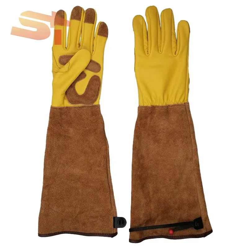 Thick Long Garden Gardening Gloves With Wear-resistant Puncture-resistant Cut-resistant Cowhide