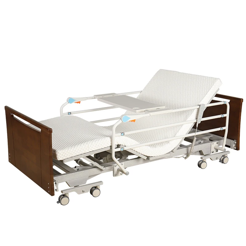 

Durable Home Care Electric Hospital Bed Elderly Disabled Five-Function Wooden Medical Bed Comfort Convenience Made Steel Metal