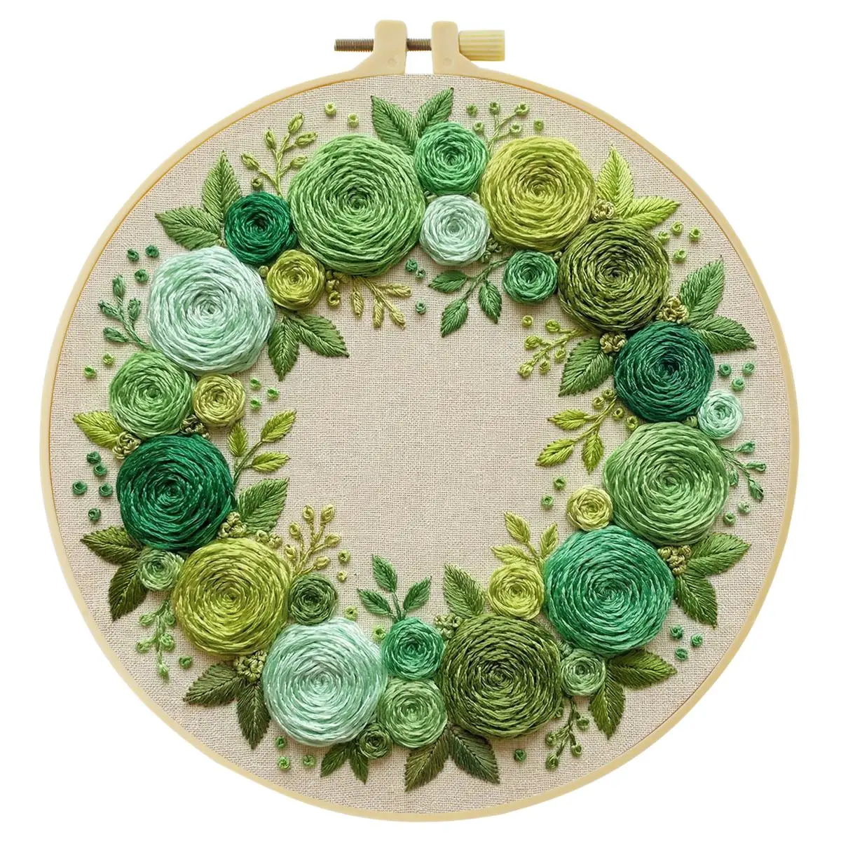 1 Stück 20X20CM/15X15CM 7,87/6,3 Zoll Pflanzen - Blumen Stickerei Starter-Kit DIY-Kit DIY-Stickerei-Set Handarbeiten – Detail 4