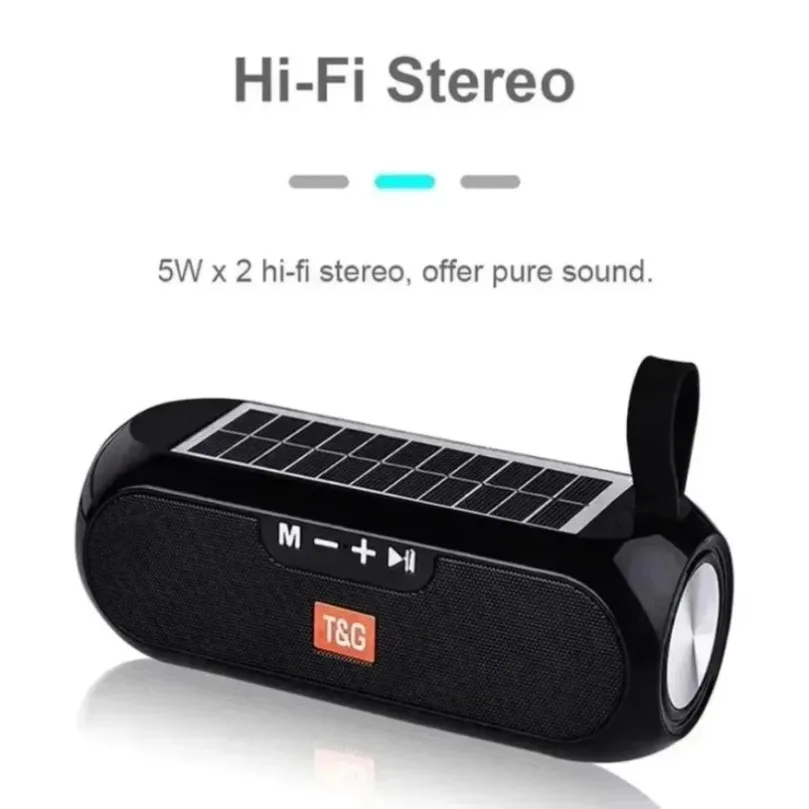 Handheld Wireless Bluetooth Speaker Solar Charging TWS Stereo Bass Sound for Outdoor Camping Hiking Beach Party Home Daily Use