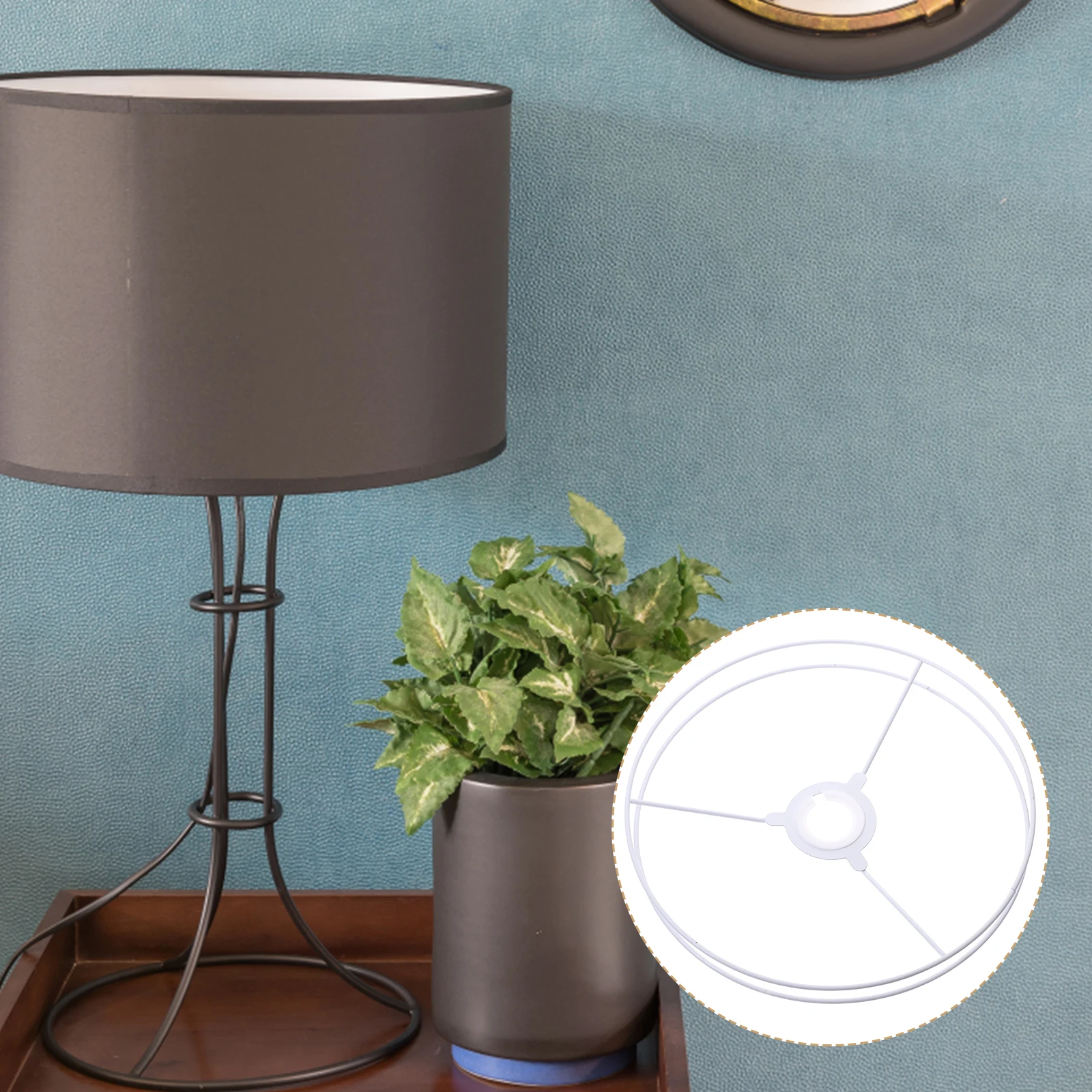 

1Set Vintage Diy Metal Lampshade Frame Set Create Unique Drum Shape Covers Sturdy Iron Wire Shade Ring Support For Retro