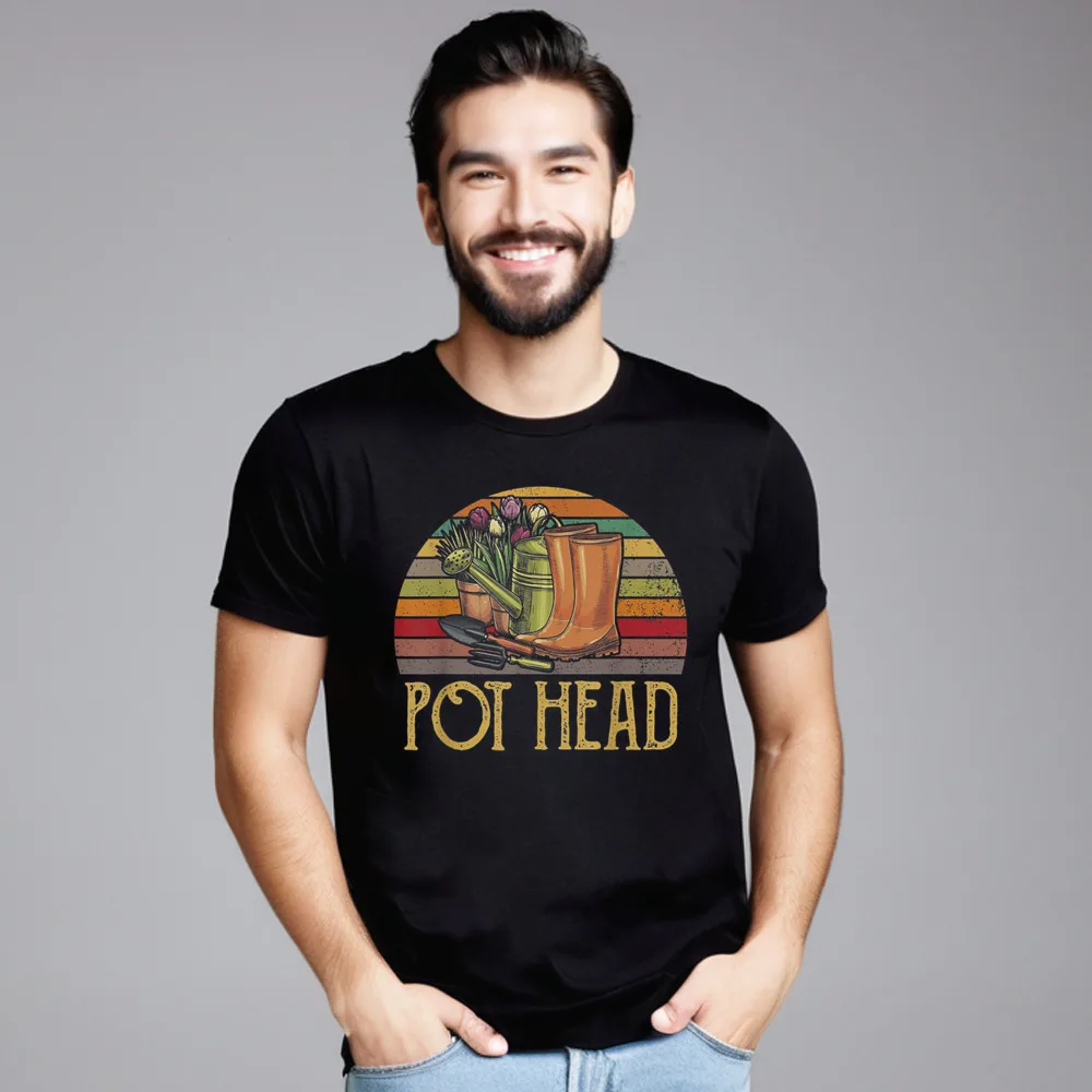 Pot Head Cactus Gardening Plant Tshirts Graphic Short Sleeve Newest O-Neck 100% Cotton Tops & Tees T-Shirt Grandpa Lovers Day