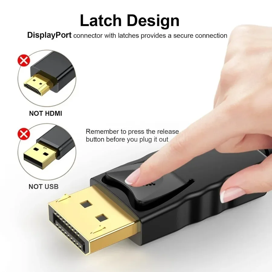 1.8M DisplayPort To VGA Converter DP TO VGA Connect Adapter 1.8m Cable Full HD 1080P for Desktop Laptop PC TV Monitor Projector