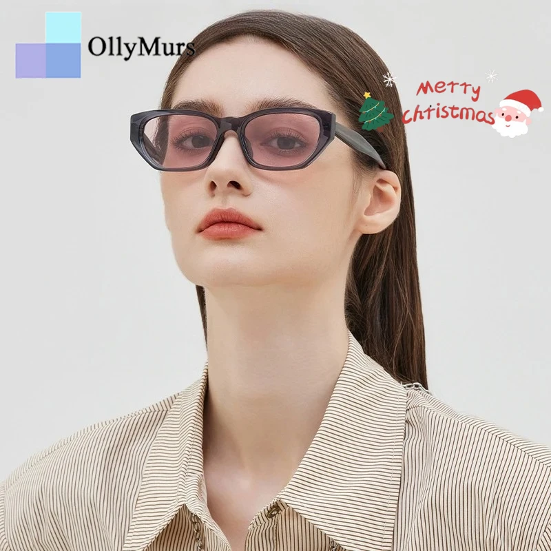 

OLLYMURS 2024, модные HD нейлоновые ацетатные солнцезащитные очки, высококачественные кошачий глаз, модные ретро оптические солнцезащитные очки по рецепту для женщин 9013