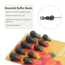 20pcs Carp Fishing Accessories Buffer Chod Beads Hair Carp Rig Rubber Sleeve Fishing Snap Swivels Connector Terminal Tackle