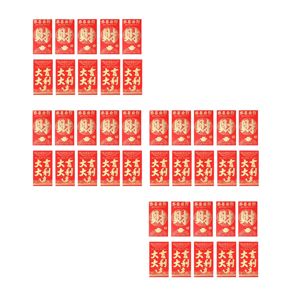 

120Pcs Gold Foil Red Envelopes Chinese New Year Money Packets Festive Decorative Paper Red Pockets for Gift Giving and Blessings