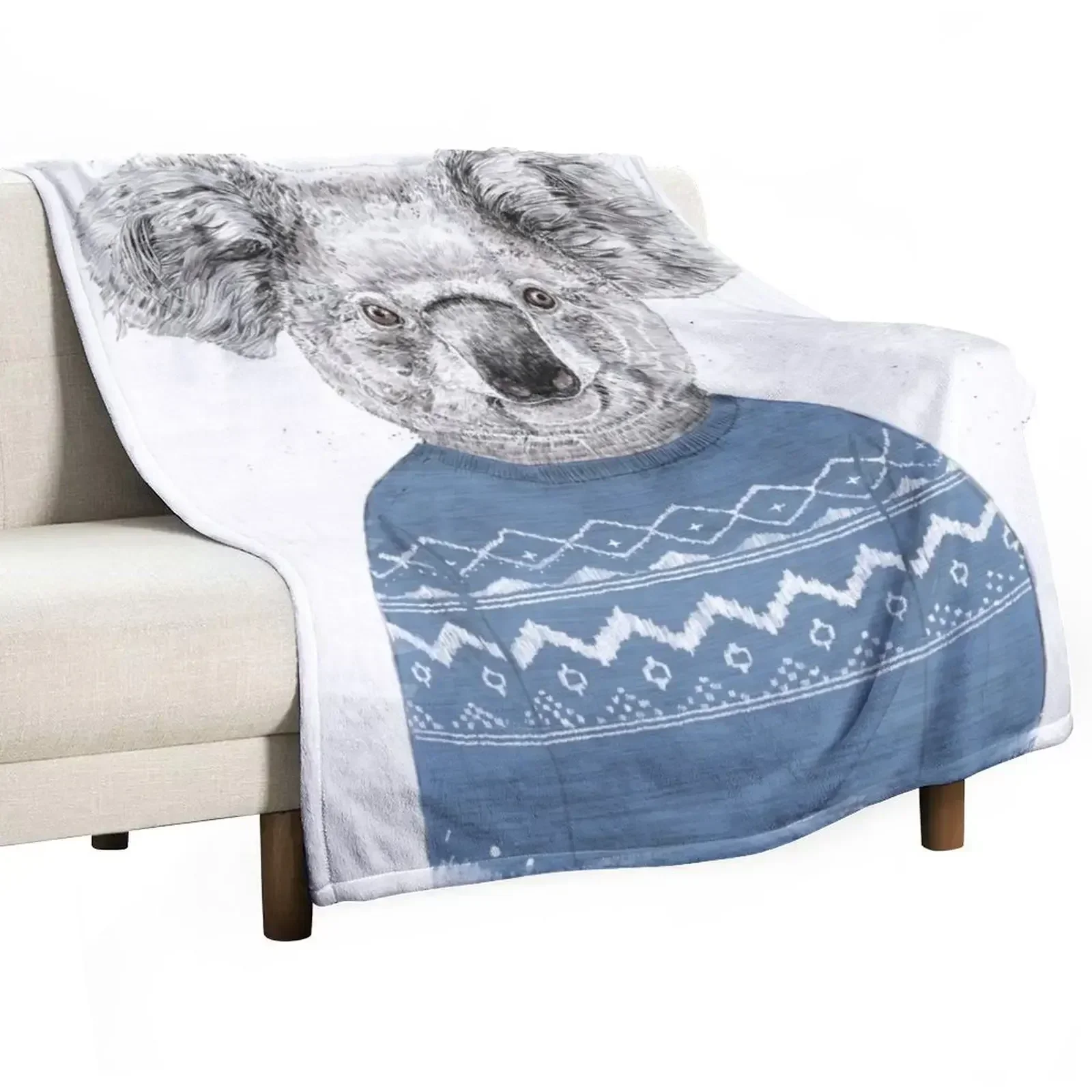 

Winter koala Throw Blanket for sofa Polar Thins Weighted Blankets