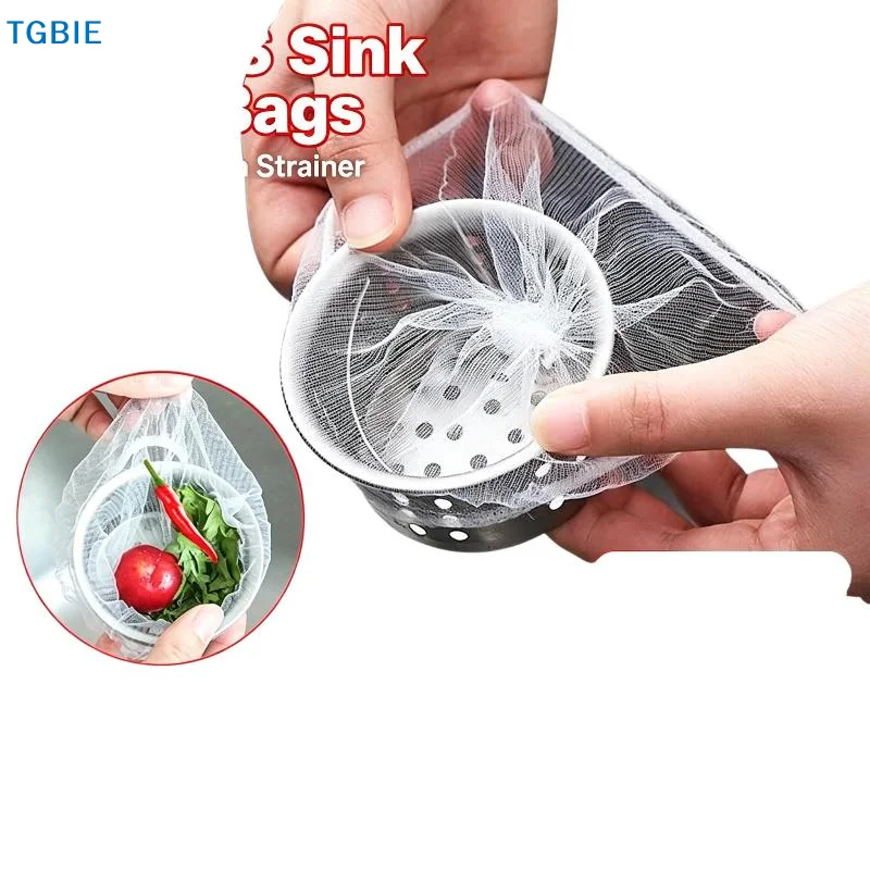 [TL]【TL】100 PCS Disposable Kitchen Sink Drain Mesh Strainer Bags Anti Clog Design Easy Install For Home Food Waste Filtration