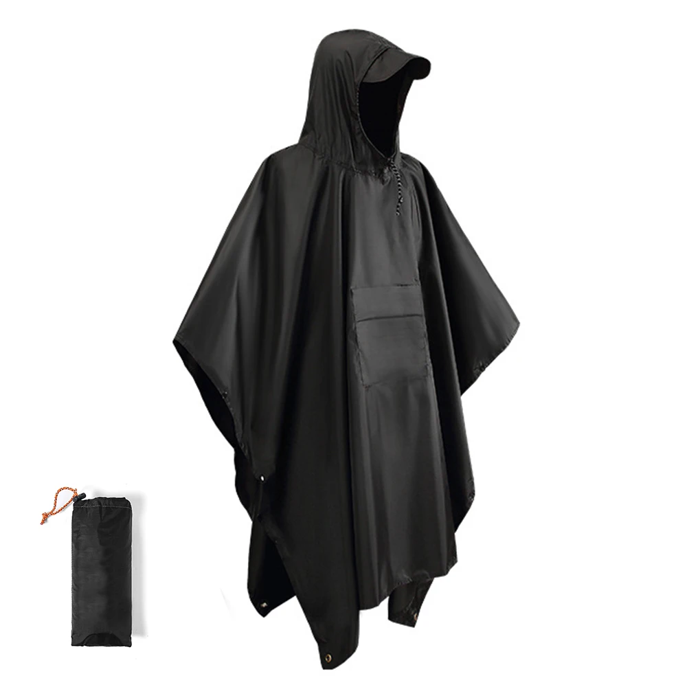 Poncho impermeable 3 en 1 para hombres y mujeres, protector de lluvia, toldo militar al aire libre para motocicleta, pícnic