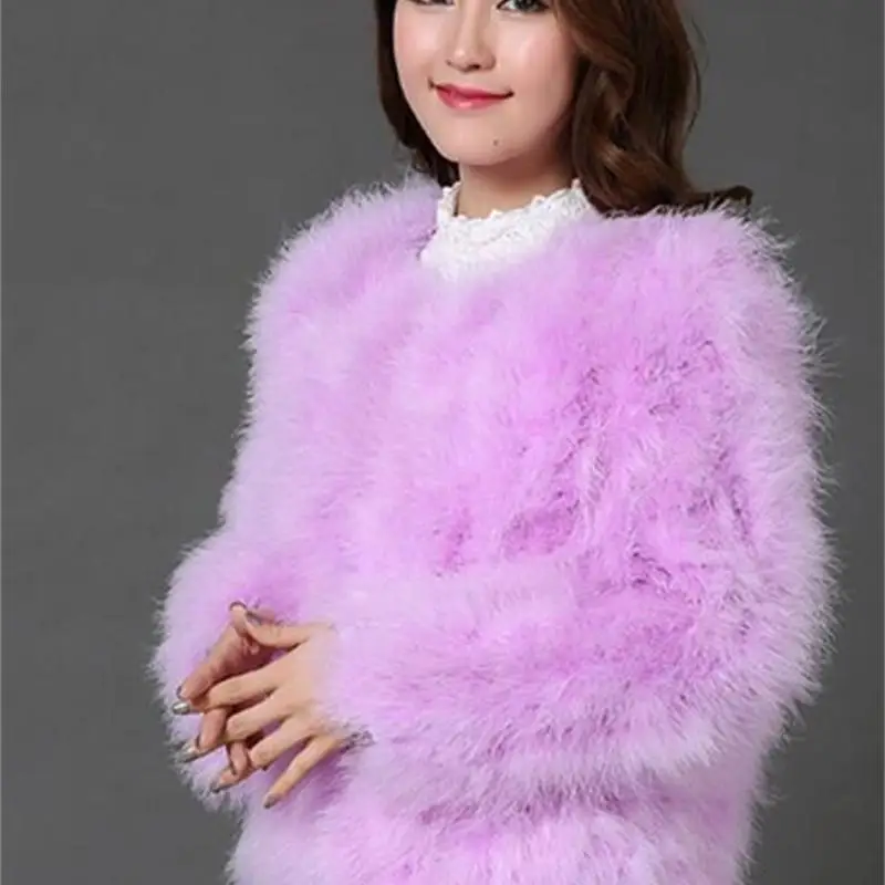 Women Faux Fur Plus Size Women Feather Winter Jackets Large Size Women Autumn Coat Fluffy Outerwear Winter Coat Women