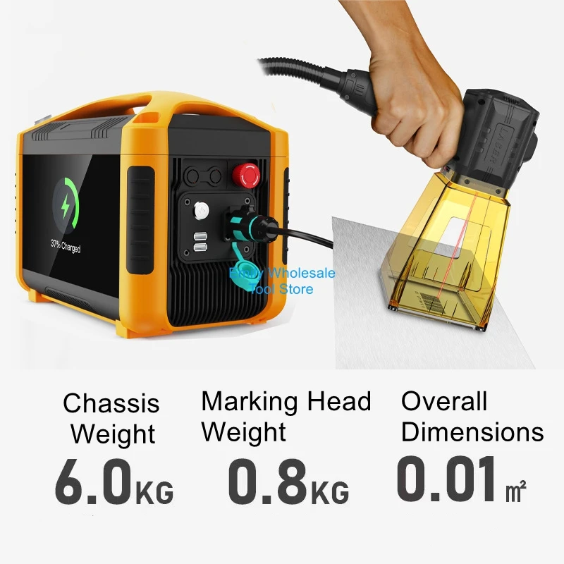 Handheld Laser Marking Machine Logo/Date Coding Machine Steel Plate Fiber Laser Compact Portable Engraving Machine
