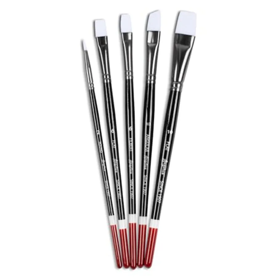 

Paint Brush Set Round Flat Angular Artist Acrylic Paint Brush Set Shoe paint Brush set 5 pcs