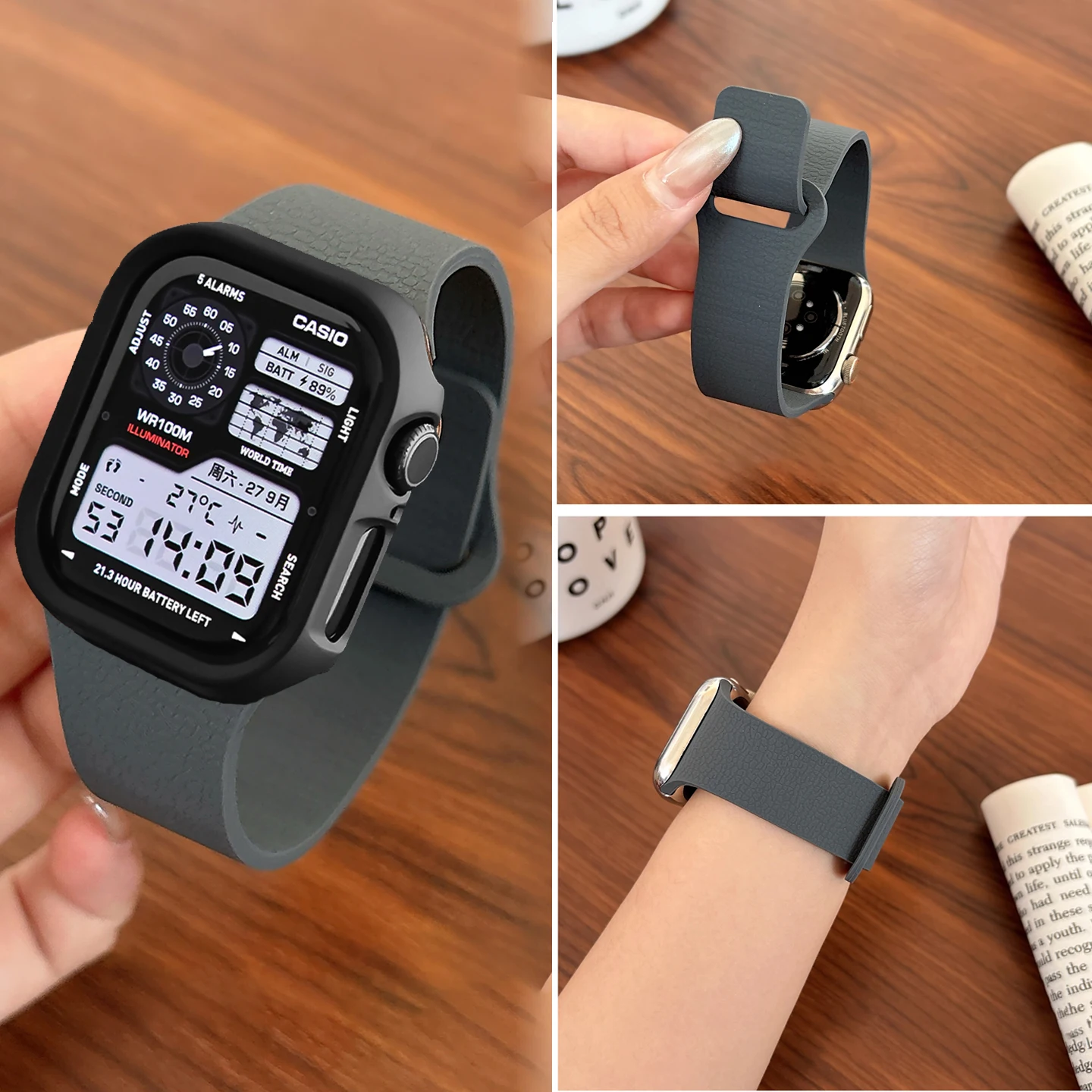 

Magnetic Silicone Strap for Apple watch Bands 44mm 40mm 41mm 45mm 49mm correas Bracelet iWatch Series 11 10 SE 9 8 7 6 Ultra 3 2