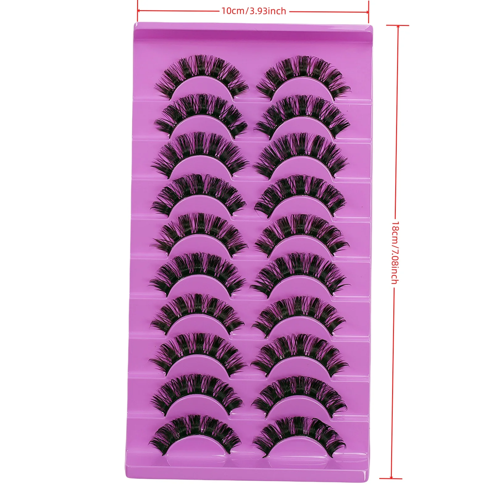 10 paia di nuove ciglia finte spesse europee e americane arricciate DD russe, ciglia finte ricci di grande curvatura