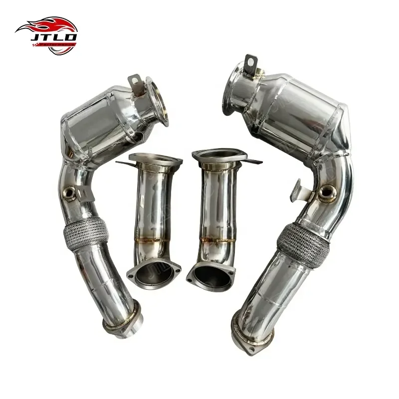 JTLD Exhaust Stainless Steel Catted Exhaust Downpipe for BMW BMW X5 X6 X7 G05 G06 G07 M60i