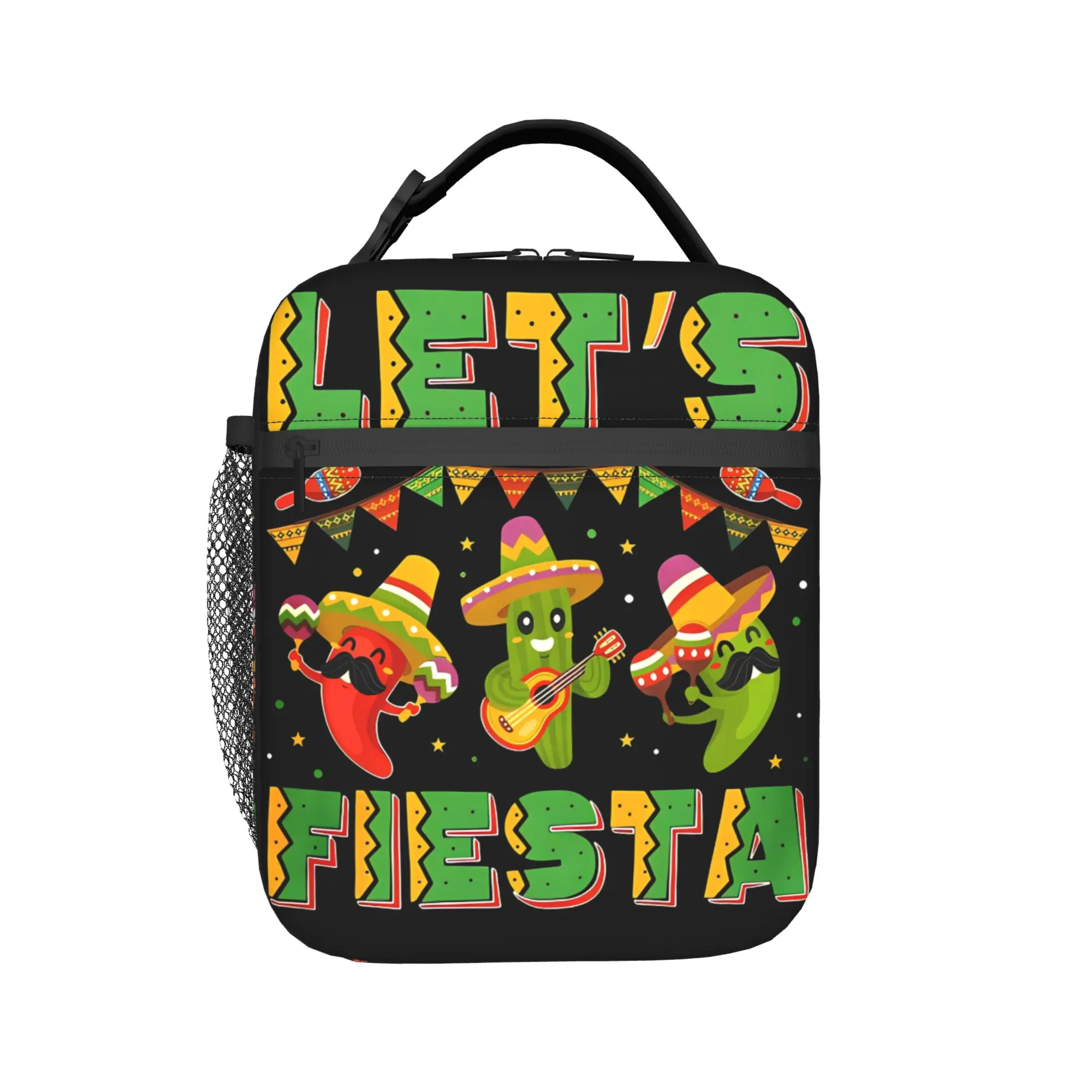 Party Fiesta Printed Lunch Bag For Child  Travel Print Lunch Box Casual Waterproof Thermal Lunch Bags
