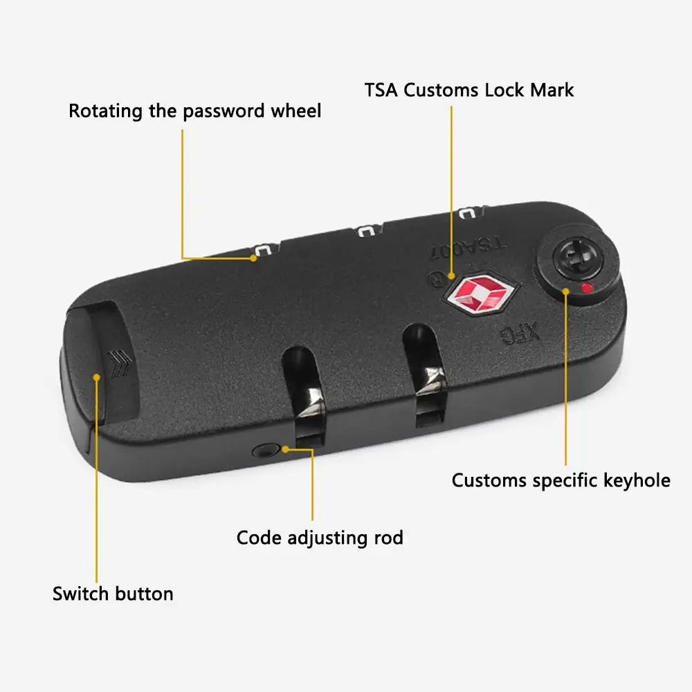 TSA 3 Digit Password Lock Security Lock Suitcase Luggage Coded Lock Cupboard Cabinet Locker Padlock Travel Bag Lock