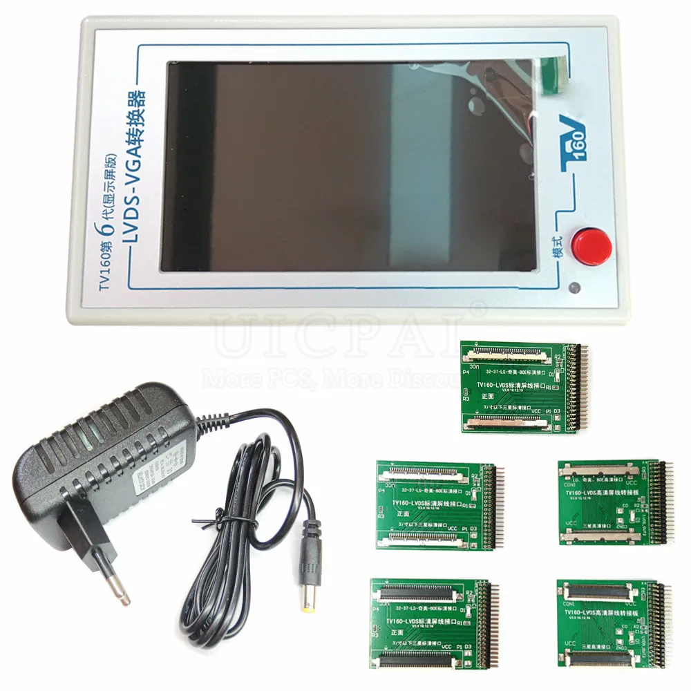 Conversor de Tela Mainboard para Reparação de Teste de TV LCD, Original 6 Geração LVDS para VGA, 4,3 polegadas, 6ª Geração, TV160