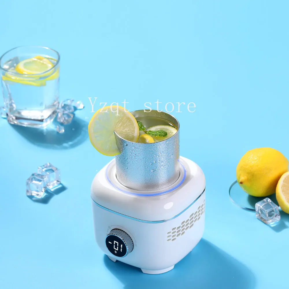 Digital display fast cooling cup small dormitory mini ice machine office cooling chilled beverage milk warmer