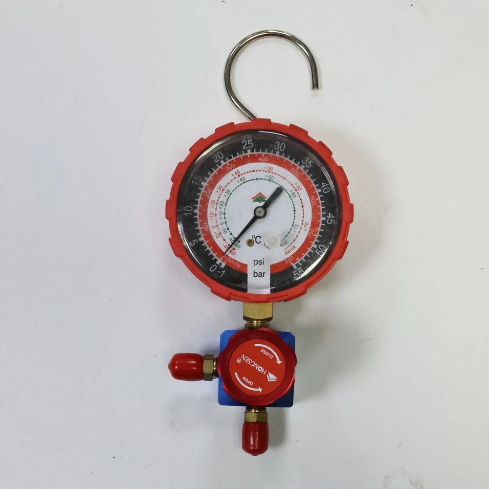 

R410/R32 Refrigeration Single Manifold HS-468AH Brass Body 1/4 Flare Connection