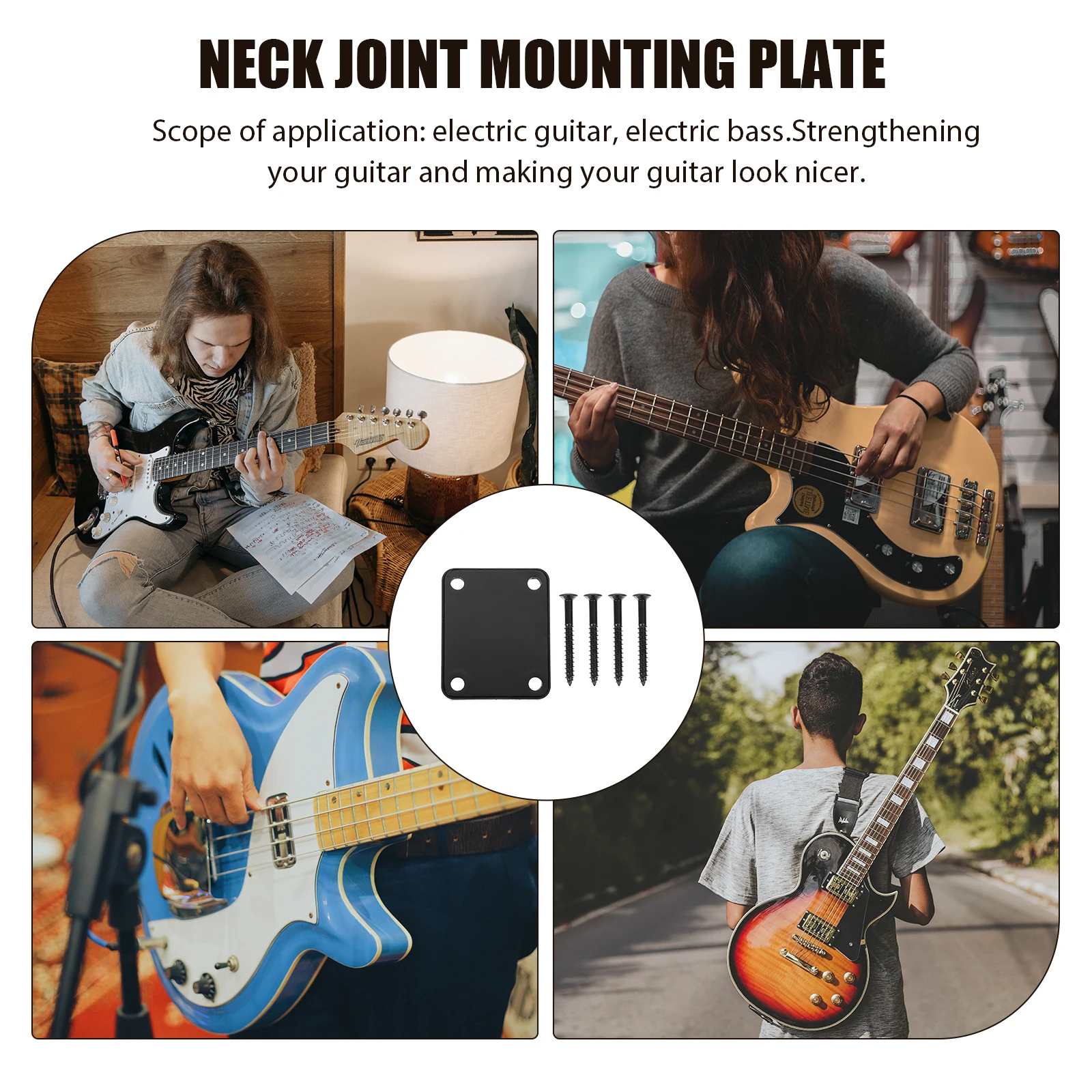 

Electric Guitar Neck Connection Board Bass Plate Plates Reinforcing Accessories Plastic Parts