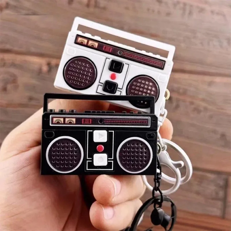 Mini-Retro-Recorder-Schlüsselanhänger kann Musik aufzeichnen und spielen, lustiger Spieluhr-Anhänger, personalisiertes Paar-Geschenk