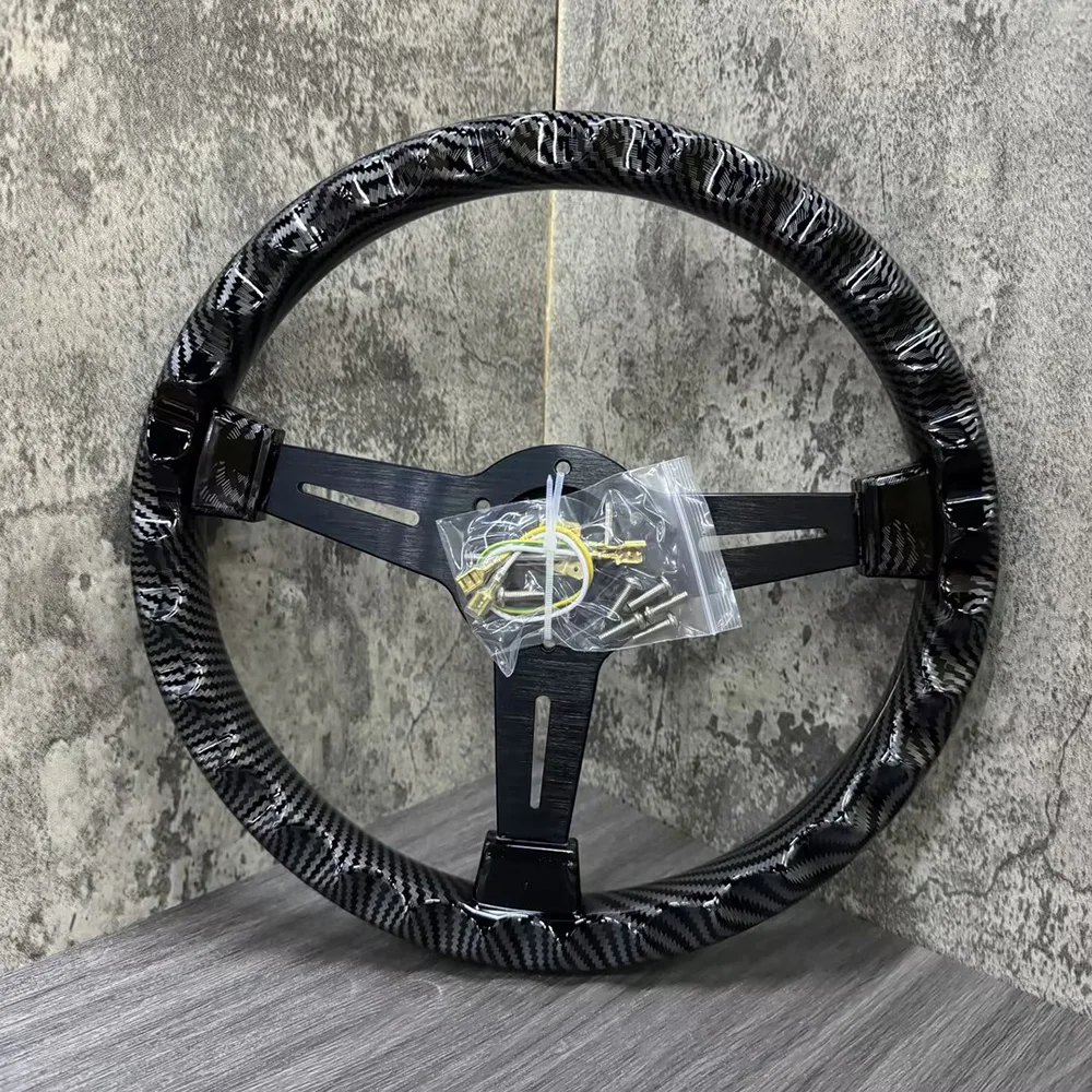 350MM High Quality Water transfer Printing Steering Wheel Sport Game Look Steering Wheel