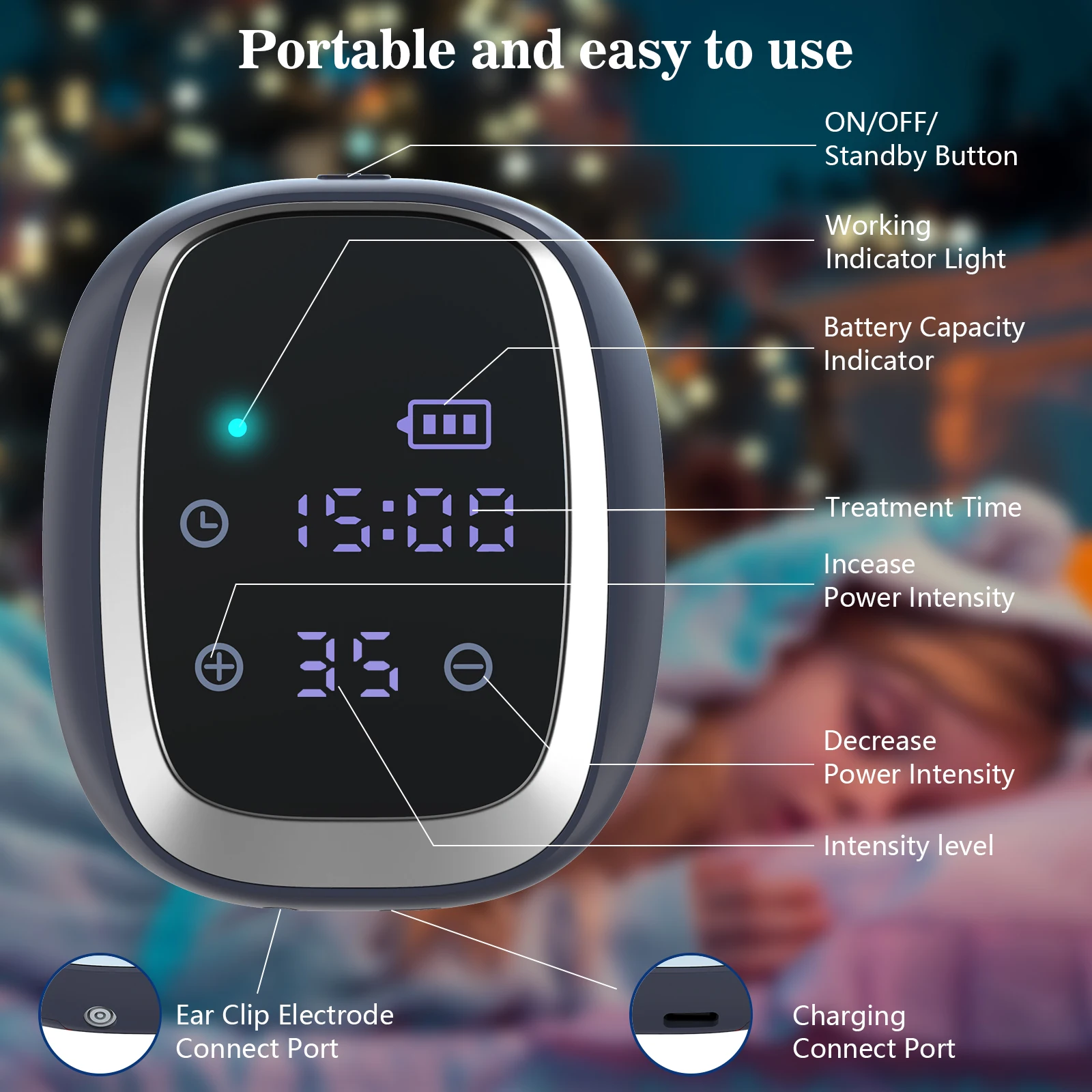 Home Sleep Aid Device CES Therapy Insomnia Head Pain Relief 600mAh Hand-held Sleeper Anxiety Depression Fast Sleep Instrument