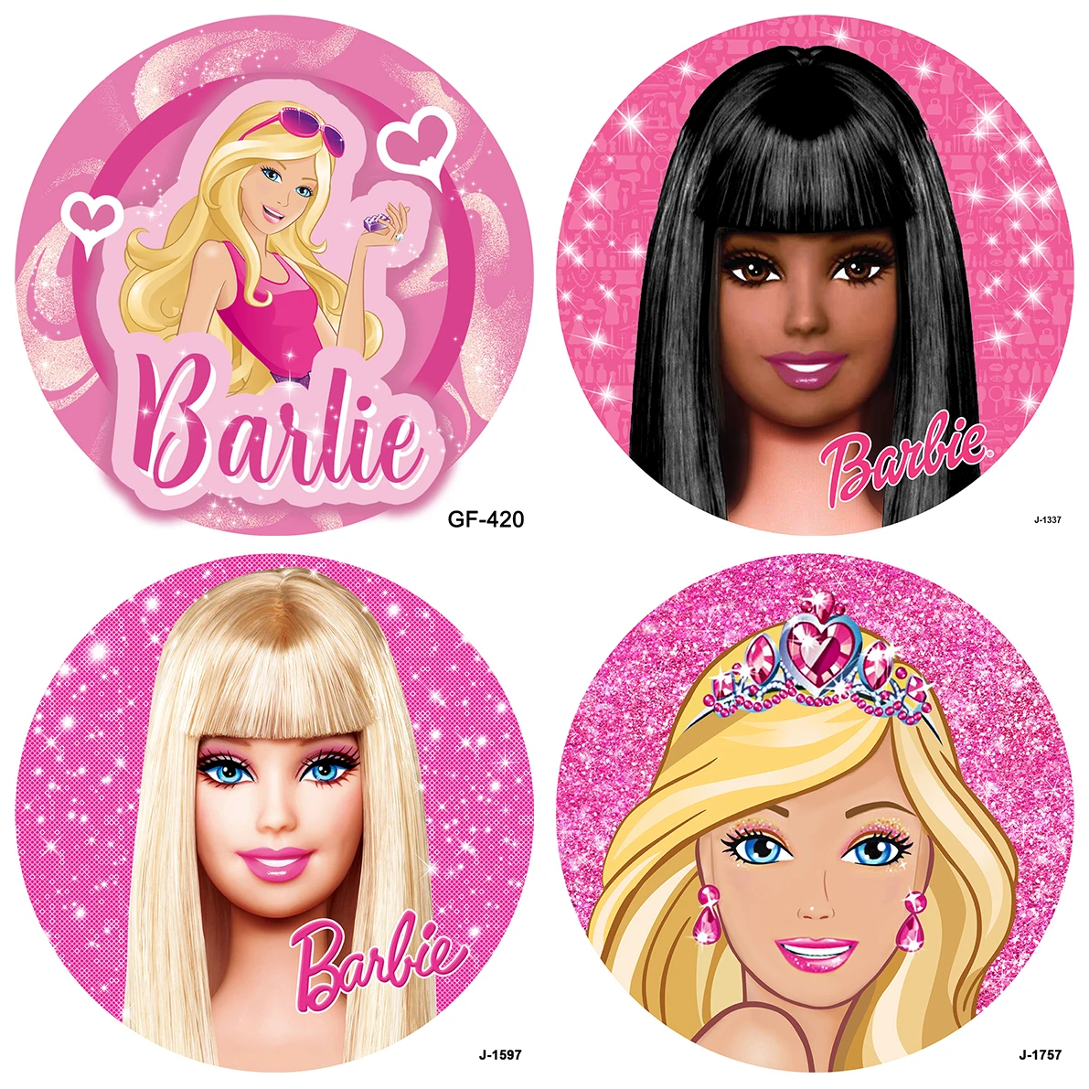 Barbie Photo Backdrop Circle Cover Girls Birthday Party Newborn Princess Pink Photography Background Round Photo Booth Prop