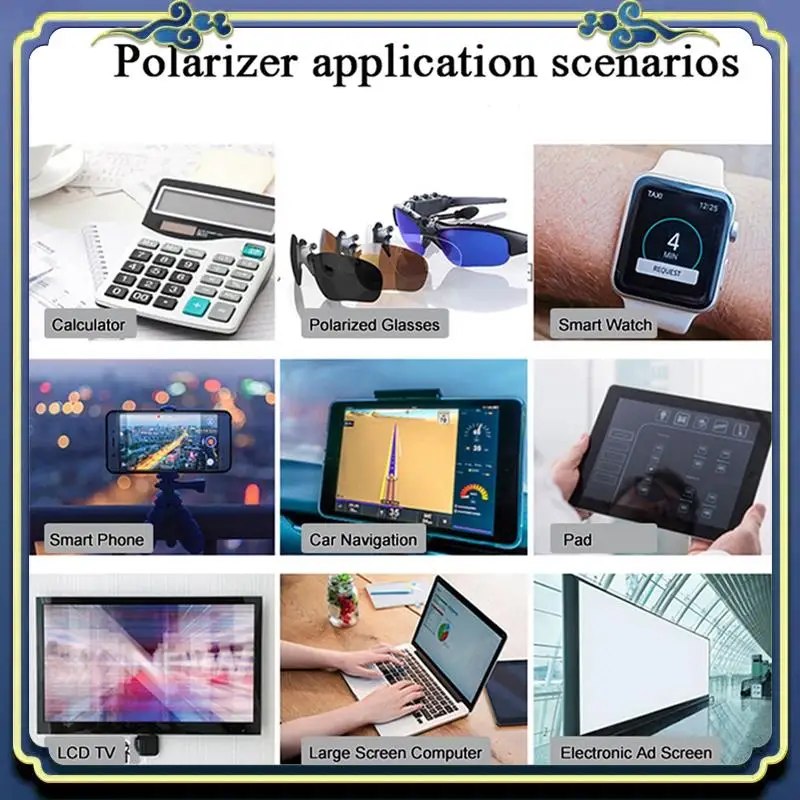 

Portable Linear Polarizer Film LCD/LED Polarized Filter Polarizing Film Sheet For Polarization Photograph 15PCS (No Adhesive)