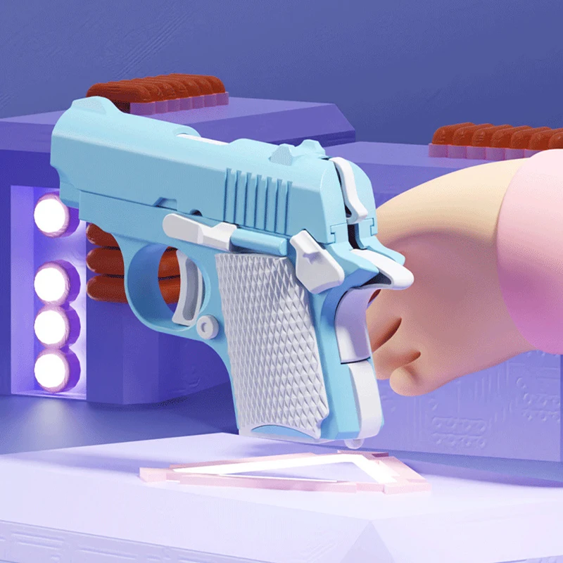 Pistola de rábano pequeña de gravedad de impresión 3D, modelo impreso en 3d, Mini pistola Fidget Toy, no puede disparar, descompresión, alivio del estrés, juguete para niños, regalo