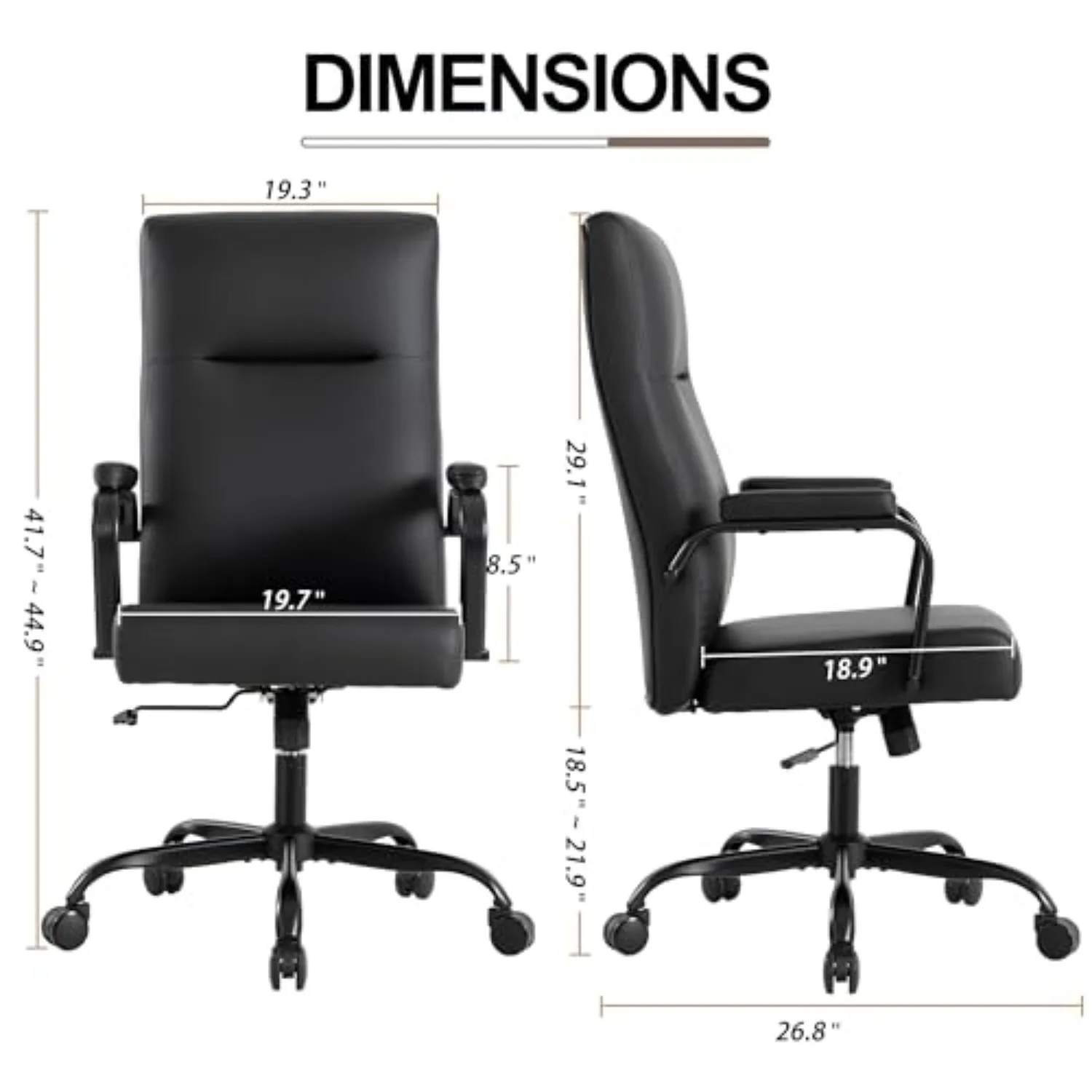 Office Desk Chair,Leather Conference Room Chairs with Wheels,Modern High Back Executive Office Chair with Memory