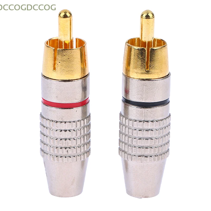 2Pcs CCTV Camera Solder-Free Adapter Cable Converter RCA Male Connector Non Solder Plug Adapter For Audio Cable Plug Video