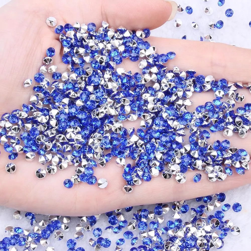 

Wholesale Acrylic 5mm 10000pcs Rhinestones Point Back Glue On Beads DIY Decoration Many Size Round Diamonds For Crafts Jewelry