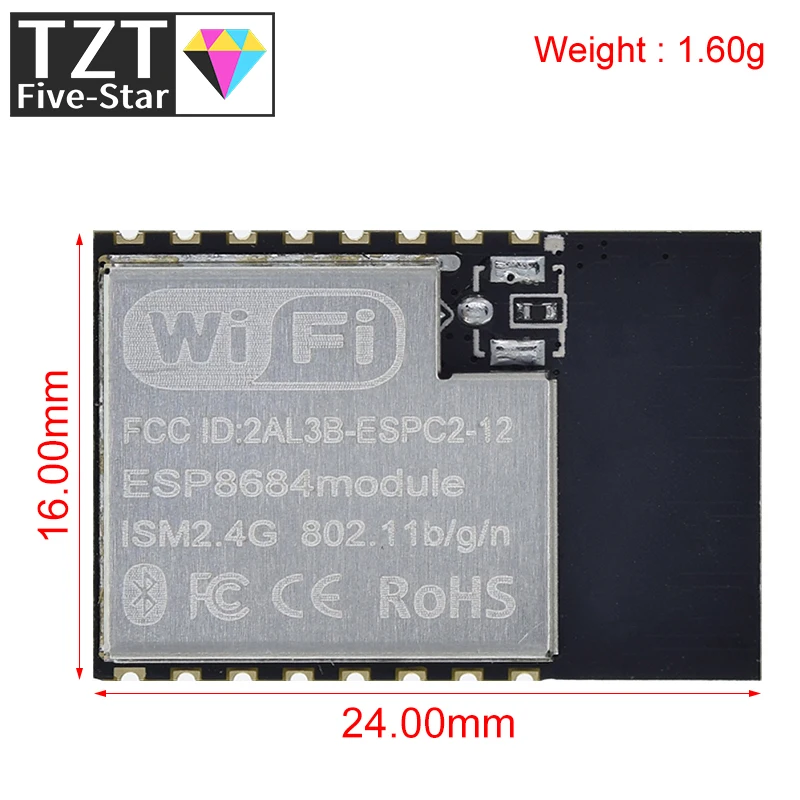 ESP32-C2 Module Uses ESP8684 Chip WIFI Bluetooth-compatible Module ESPC2-12 To Replace ESP-12E/F