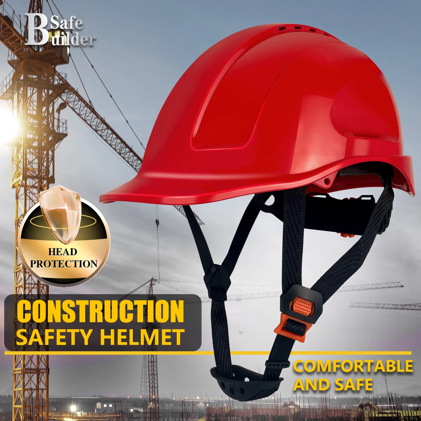 European High Quality Industrial Work Safety Helmet Engineer Construction Hard Hat ABS Shell
