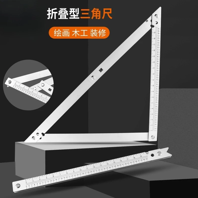 Multi-function Large Triangle Ruler Thickened Metal Stainless Steel Aluminum Alloy 45 Degree Woodworking Measuring Tool