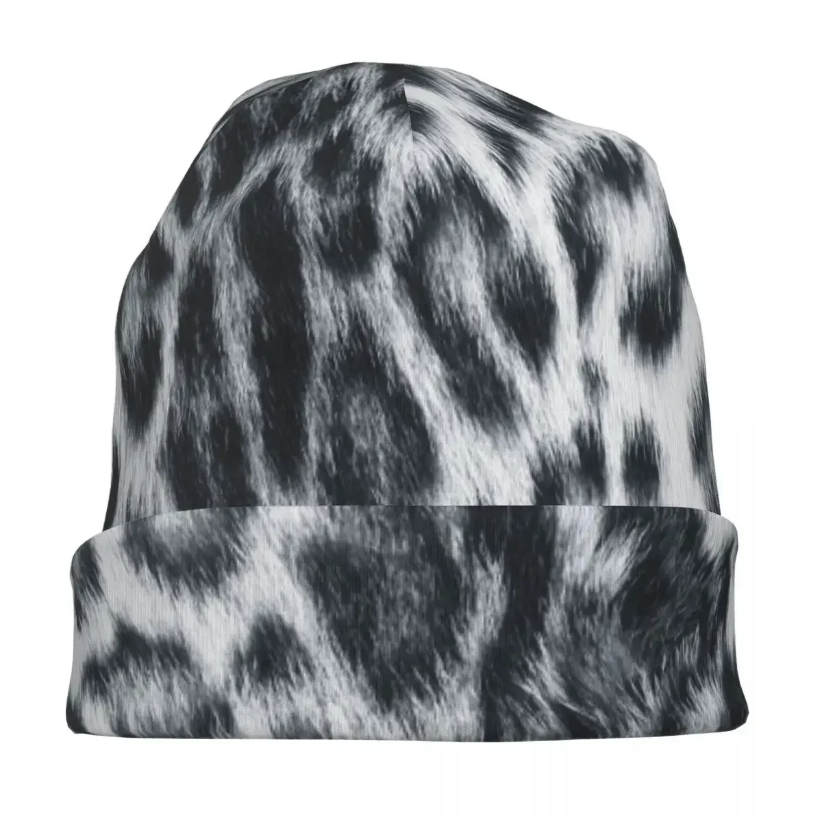 Snow Leopard Real To Life Print Skullies Beanies Hats Autumn Winter Unisex Outdoor Caps Warm Head Wrap Bonnet Knitted Hat