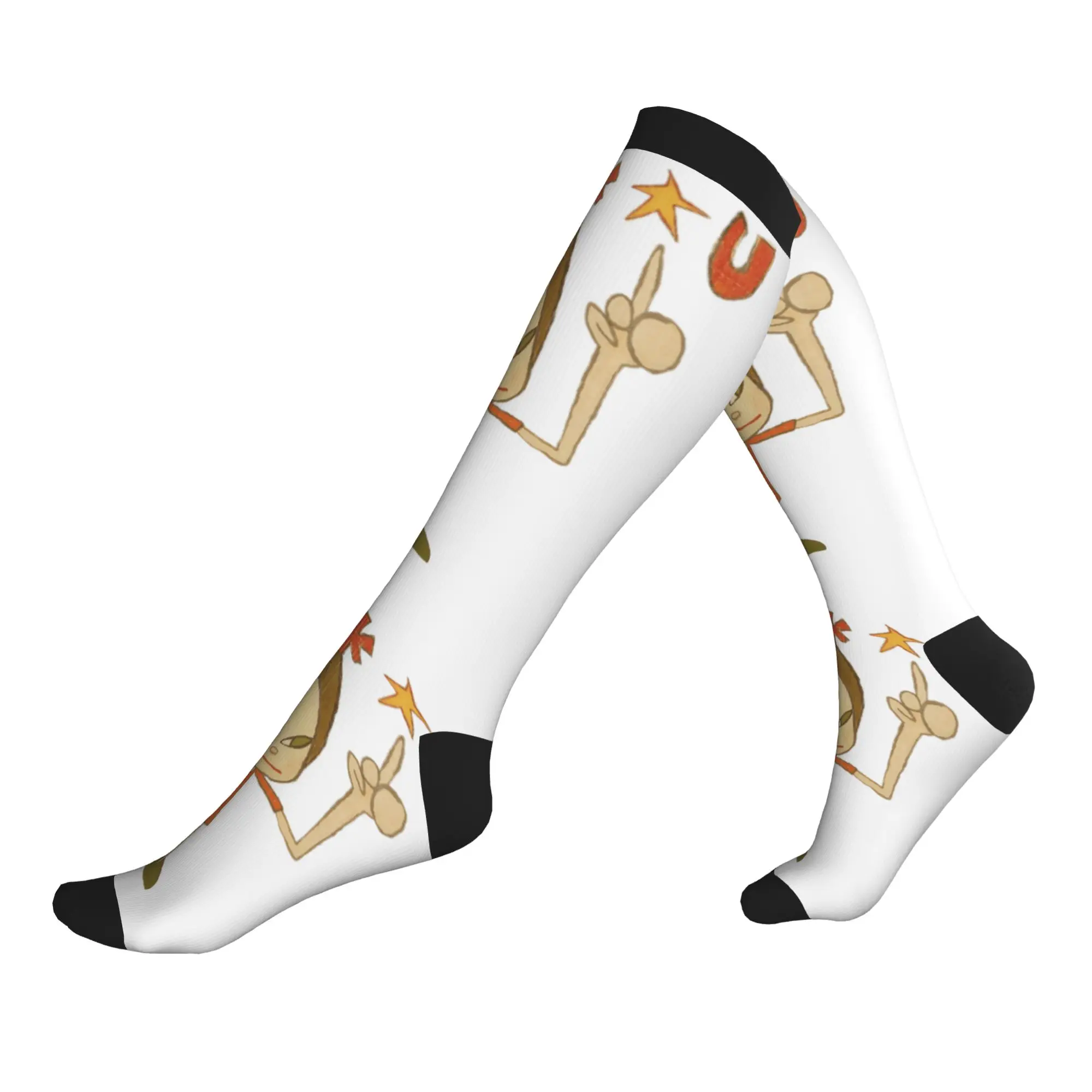Fashion Printing Cartoon Manga Yoshitomo Nara Socks for Men Women Stretch Summer Autumn Winter  Sports Compression Socks