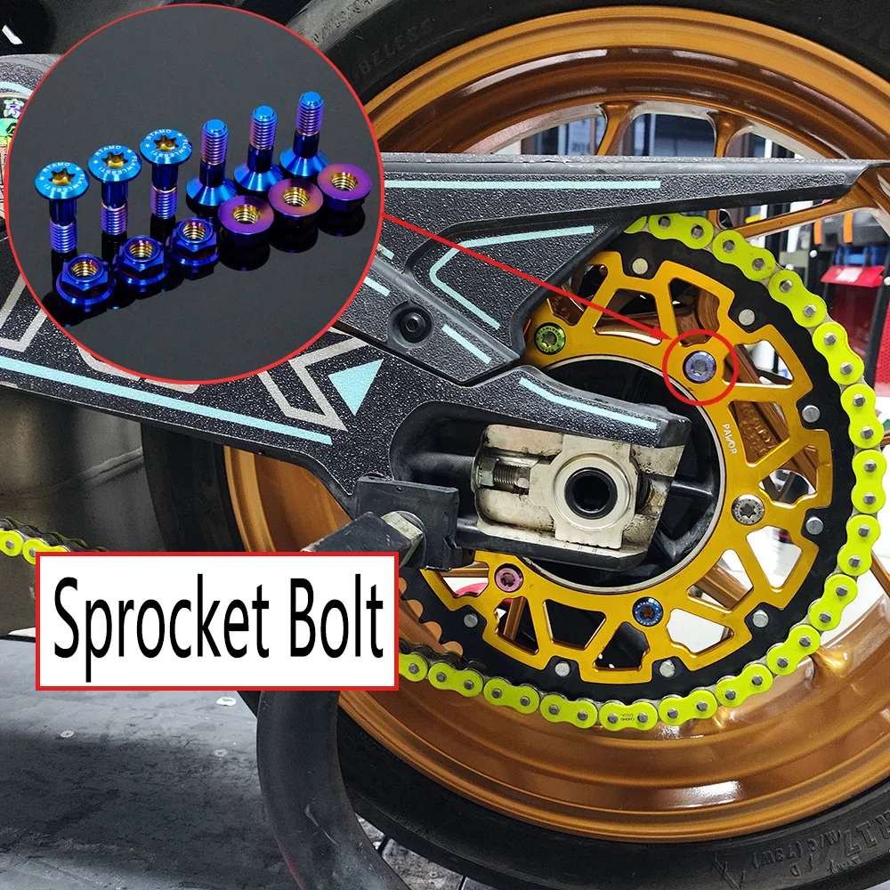 

FLAWLESSTI Gr5 Titanium Bolt Sprocket Bolt Nut For KTM 790 Duke 890 Duke 790 ADV 890 ADV