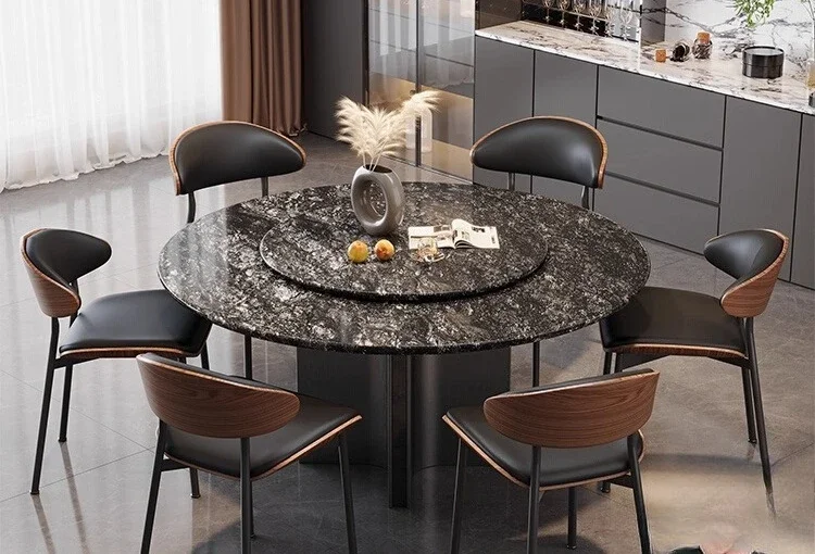 

FG40Natural luxury stone dining table Italian minimalist round dining table art creative home