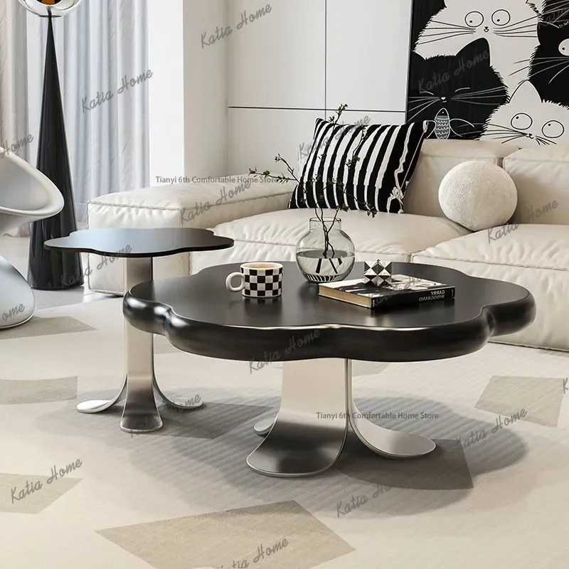 ld Modern Creative Living Room Coffee Table Vintage Style Special-shaped Villa Cloud Coffee Table High-end Home Furniture