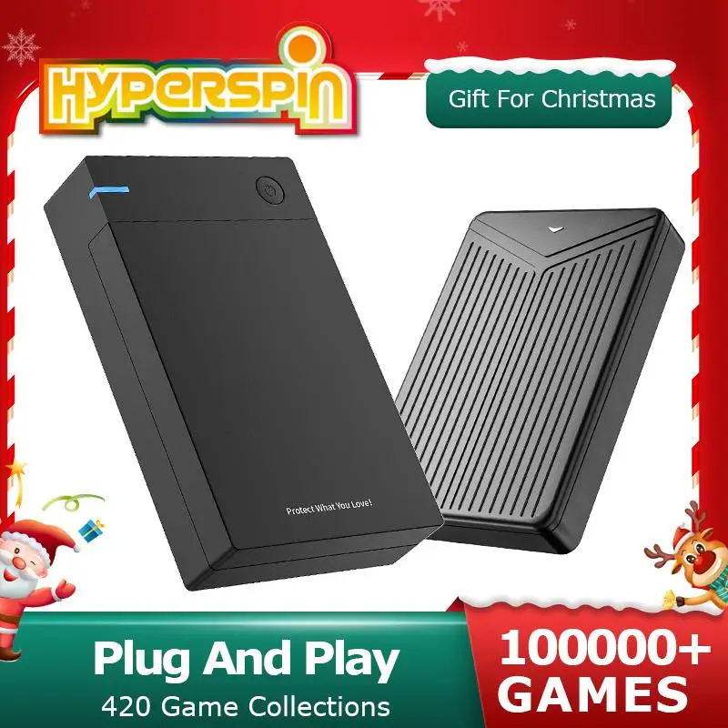 New 12T Hyperspin External Hard Drive With 100000+ Retro Games For PS3/PS2/PS1/PSP/SS/X BOX/Game Cube/WII Portable HDD For