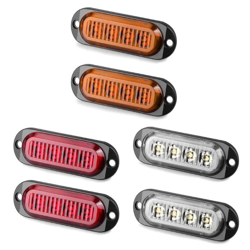 4LED Truck Trailer Front Rear Side Marker Light Lamp Sealed Waterproof