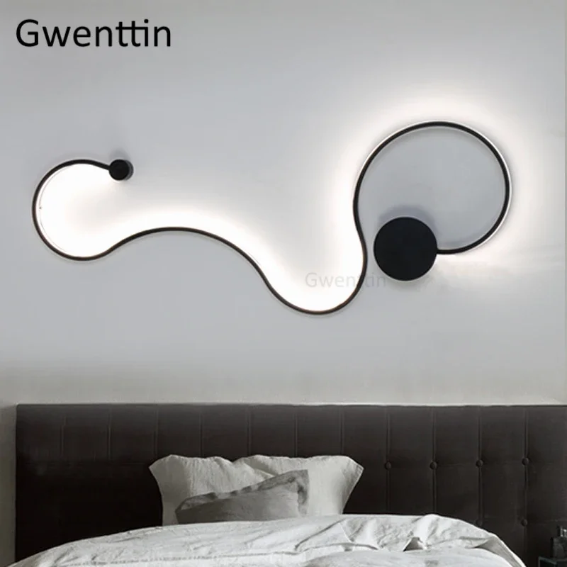 

Modern Curve LED Wall Lamp Snake Like S Shape Sconce Wall Lights for Living Room Bedroom Lighting Fixtures Home Decor Luminaire