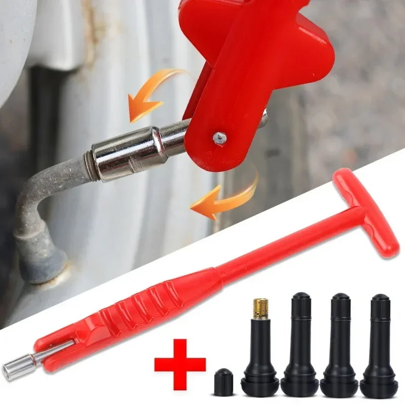 Car Tire Valve Puller Universal Auto Wheel Tyre Valve Pull Rod TR414 Vacuum Tire Valves Nozzle Kits Tire Repair Tool Accessories