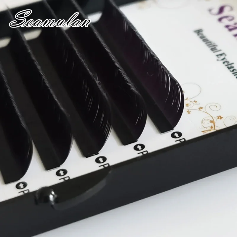 SEAMULAN-Extensión de pestañas individuales, maquillaje Natural suave de visón falso, L + LC, L M Curl