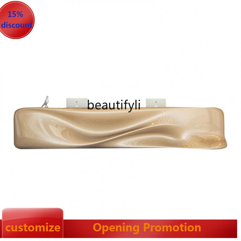 

Креативная стойка регистрации специальной формы, торговый центр отеля, бар, салон красоты, офис, прием, служба кассира