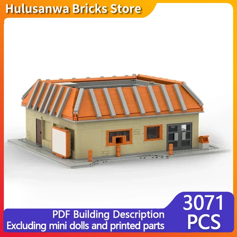 Popular Movie Street View Model MOC Building Bricks Burger Shop Modular Technology Gifts Holiday Assemble Children Toys Suit